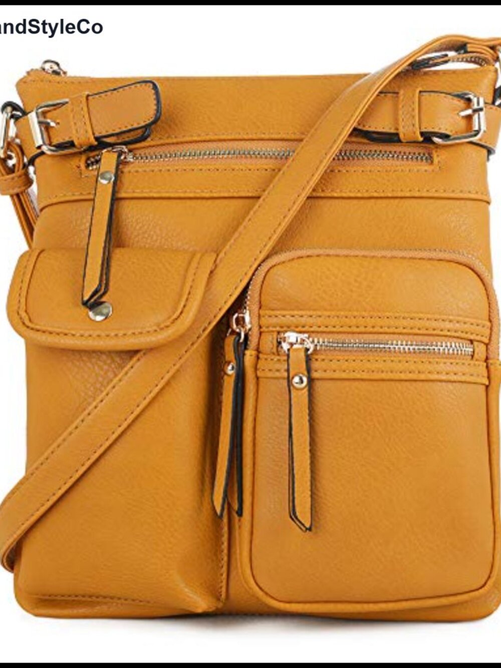 Faux Leather Crossbody Bag Multi Pocket Medium Shoulder Purse for Travel